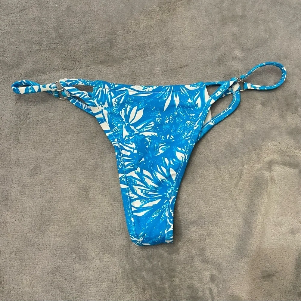 New! Frankie’s Bikinis Ivy Floral String cheeky thong Bikini Bottom 24240